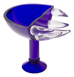 David Sobotka Alchymie Praha Limited Edition Blue Glass Compote