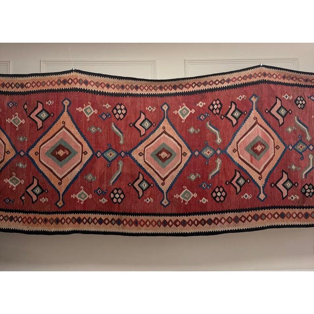 Large Vintage Middle Eastern Tribal Kilim Rug, 1940s For Sale - Image 3 of 12
