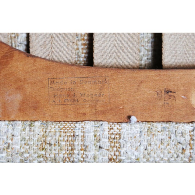 1950s Hans J. Wegner Papa Bear Ap19 Chair and Ottoman Teak and Boucle For Sale - Image 14 of 15