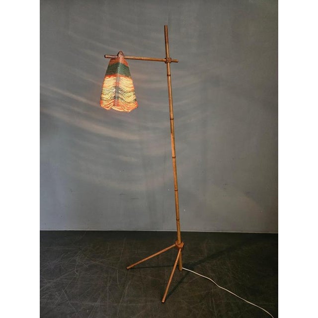 Mid-Century Bamboo and String Floor Lamp, 1960s For Sale - Image 13 of 16
