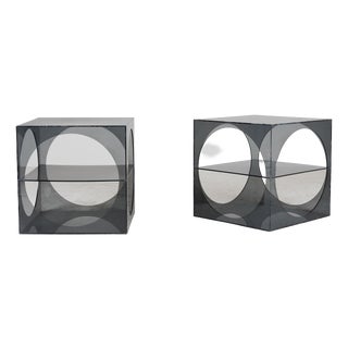 Acrylic Glass Bedside Tables, 1970s, Set of 2 For Sale