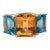 Christina Addison 18kt Yellow Gold Mini Emerald Cut Ring With Citrine and Blue Topaz For Sale