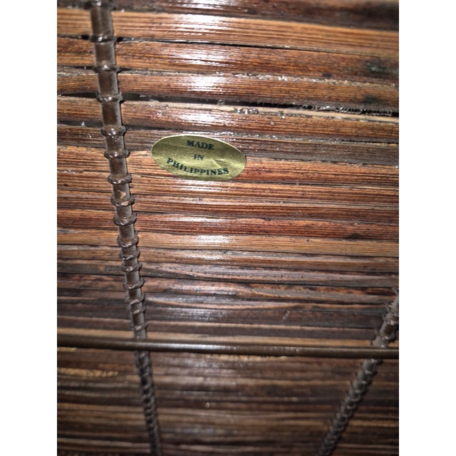 Scorched Bamboo & Woven Hyacinth Serving Tray For Sale In Palm Springs - Image 6 of 9