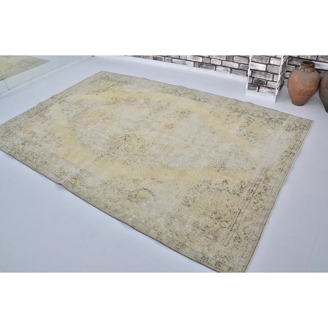 Handmade wool carpet in Turkish Anatolia , Vintage Oushak Rug,Turkish Vintage Anatolian Rug, Handmade wool Rug . One Of...