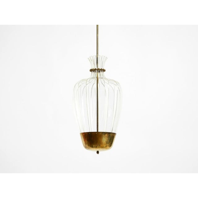 Gold Mid-Century Modern Pendant Lamp from Vereinigte Werkstätten, 1950s For Sale - Image 8 of 18