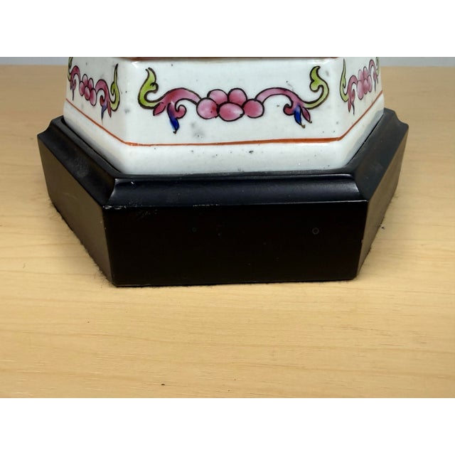Chinese Famille Rose Table Lamp With Pleated Shade For Sale - Image 11 of 12
