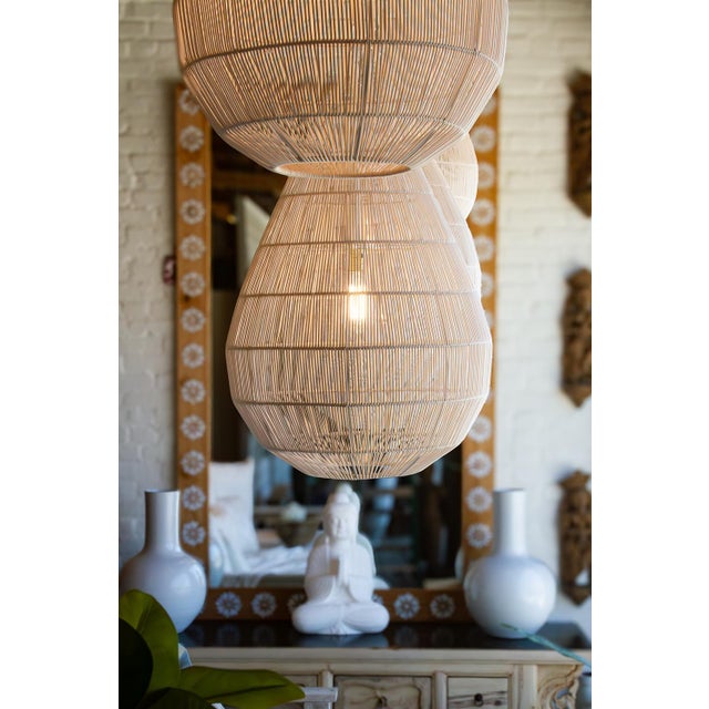 Luminous Metal Frame Tiered Laced Pendant Lantern For Sale - Image 14 of 15