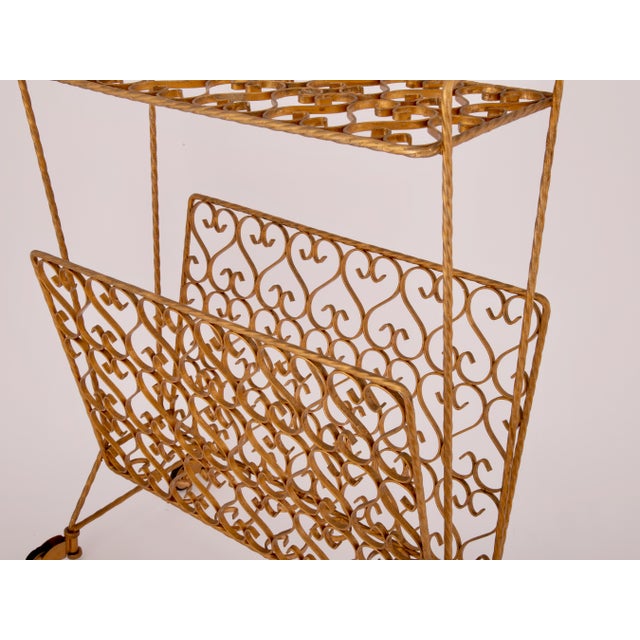 Mid Century Italian Magazine Rack or Side Table Gold 1960s For Sale - Image 11 of 11