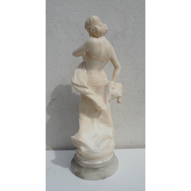 Art Nouveau Carved Alabaster and Bronze Dancer, 1890s For Sale - Image 13 of 18