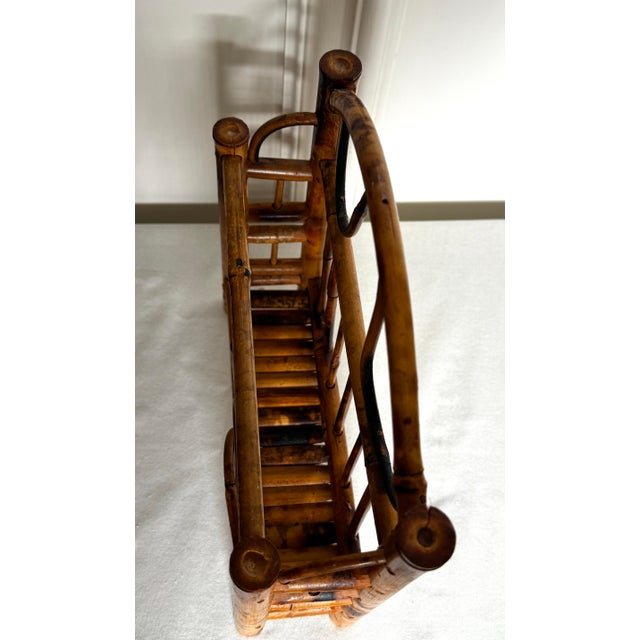 Vintage Coastal Burnt Bamboo Letter Holder Desk Accessory For Sale - Image 11 of 12