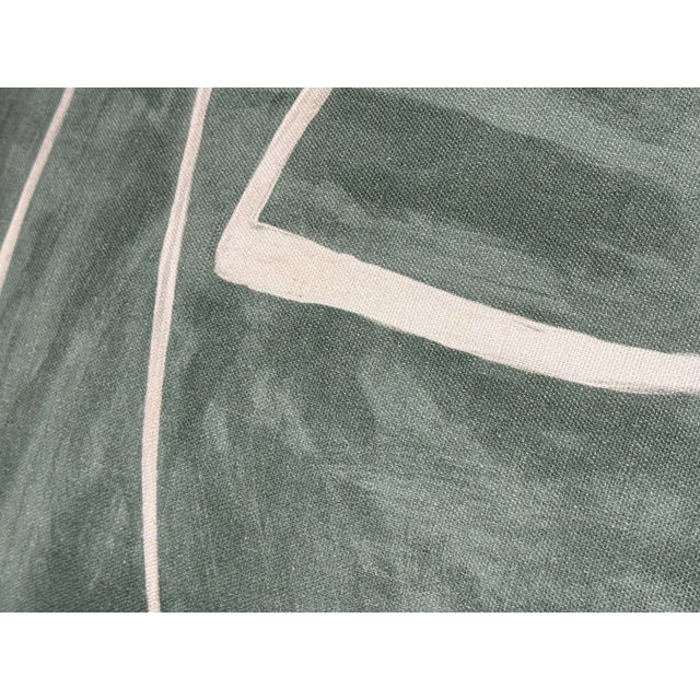 Kelly Wearstler Graffito Denim Linen Pillows, Pair For Sale - Image 11 of 12