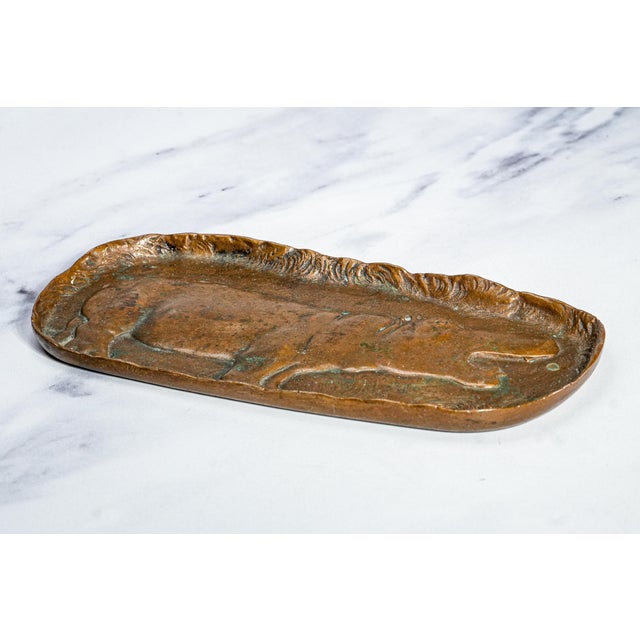 Artist Signed Antique Art Nouveau Solid Bronze Hippopotamus Hippo Tray Catchall For Sale - Image 10 of 12