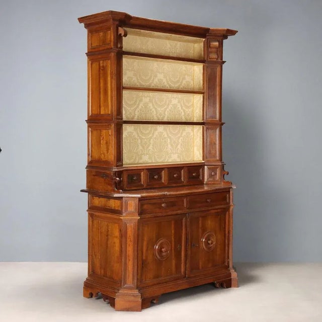 Antique Walnut Cupboard with Upper Drawers, 19th Century For Sale - Image 12 of 12