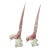 Pair of Vintage Italian Murano Pink Blown Glass Pheasant-Form Bird Sculptures For Sale