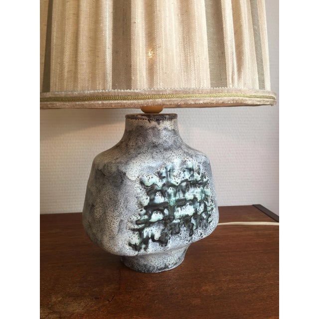 Black Mid-Century Ceramic Table Lamp, 1950s For Sale - Image 8 of 11