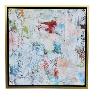 "Jewel Tones" Abstract Oil and Cold Wax Painting by Laurie MacMillan, Framed