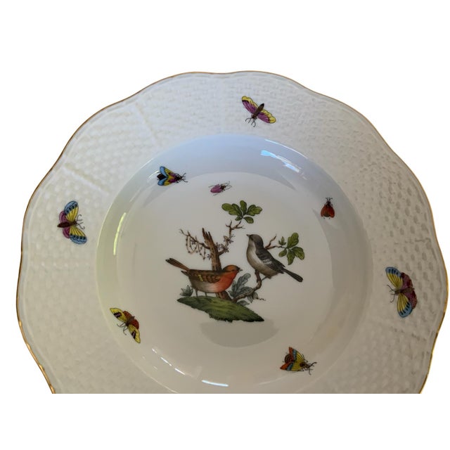 Traditional Herand Rothschild Bird Complete Set of 12 8" Soup Plate Porcelain Ro/504 Made in Hungary For Sale - Image 3 of 11
