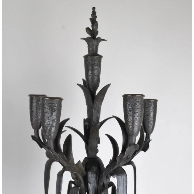 19th Century Bronze and Marble Clock and Candleholders by James Pradier, Set of 3 For Sale - Image 10 of 15