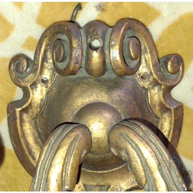 Gold 19thc French Antique Louis XV Manor Carved Giltwood Baroque Sconces a - Pair For Sale - Image 8 of 12