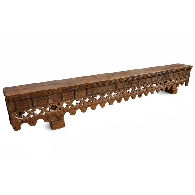 Vintage Long Narrow Arch Facade Bench For Sale - Image 4 of 7