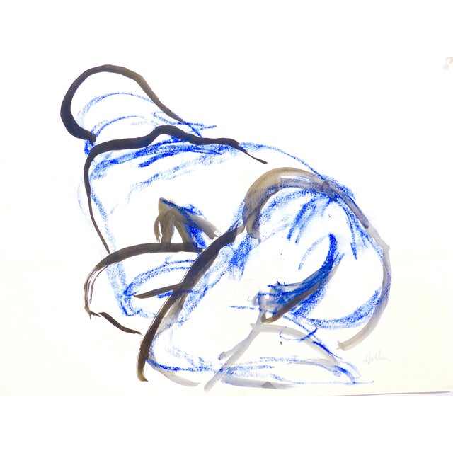 Figurative Blue Nude by Martha Holden For Sale - Image 3 of 6