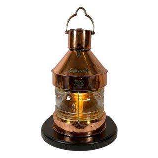 Massive Copper and Brass Ship’s Lantern For Sale