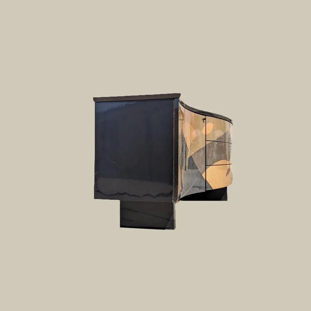 Postmodern Inlaid Wood & Lacquer Sideboard by Carlo Malnati, 1980s For Sale In Los Angeles - Image 6 of 10