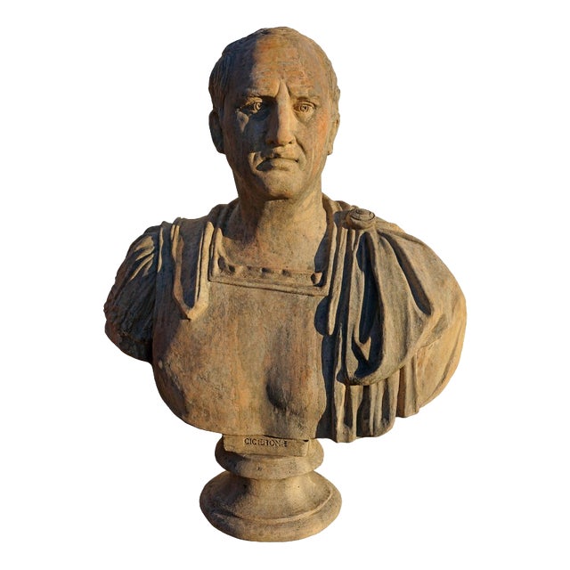 Unknown Artist, Cicerone Marcus Tullius Bust, 21st Century, Terracotta For Sale