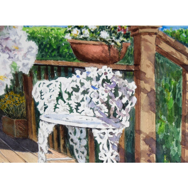 Back Porch - Santa Cruz California Landscape in Watercolor on Paper by Harry Federico For Sale - Image 4 of 7