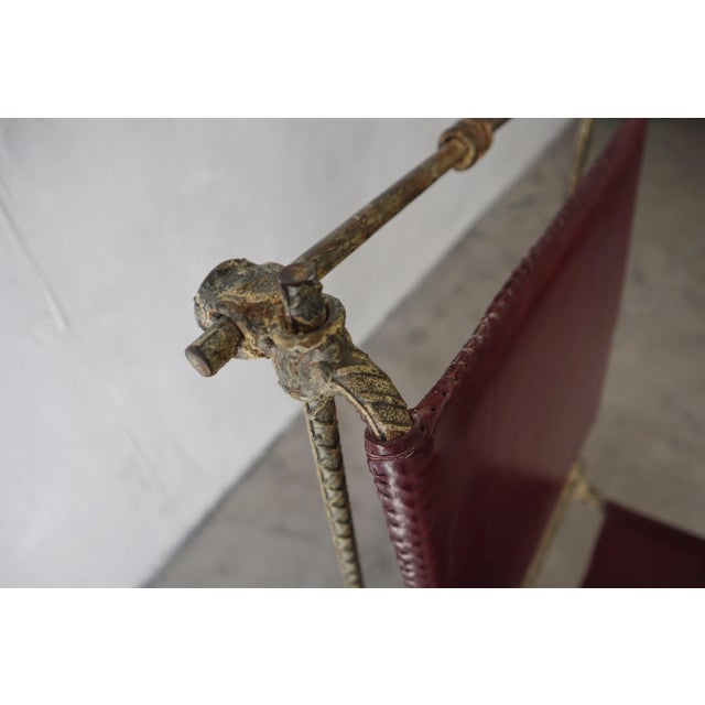 Ilana Goor Handwrought Metal and Leather Dining Chairs For Sale - Image 9 of 11