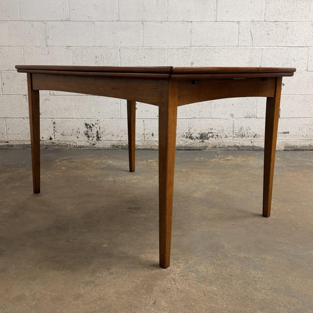 Vintage Danish 1950s Mid-Century Teak & Oak Extendable Dining Table With Two Pull-Out Leaves For Sale - Image 9 of 16