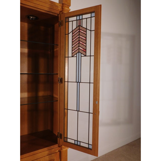Frank Lloyd Wright Style Tiger Oak China Display Cabinet by Swartzendruber For Sale - Image 18 of 18