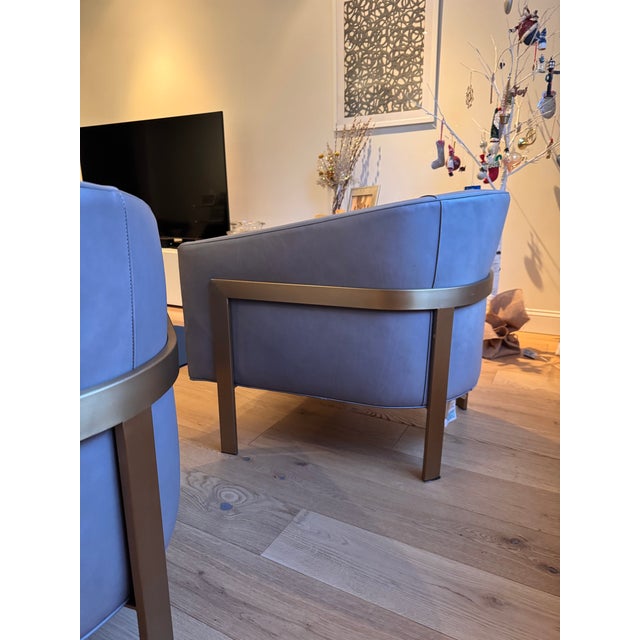 2020s Restoration Hardware Reginald Leather Chair Set of 2 For Sale - Image 5 of 13