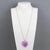 Christian Lacroix Silvered Metal Necklace with Lavender Resin Heart Pendant For Sale In Atlanta - Image 6 of 11