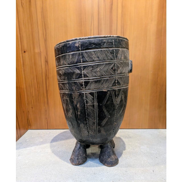 Vintage/Antique Hand-Carved Wood Vessel: Nupe People of Nigeria For Sale - Image 4 of 7