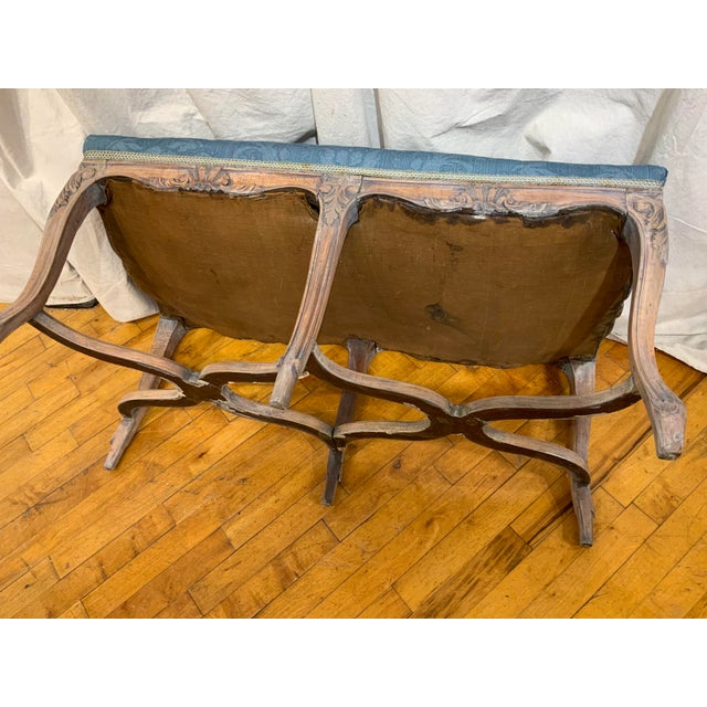 Vintage Louis XV Style Upholstered Window Bench For Sale - Image 12 of 12