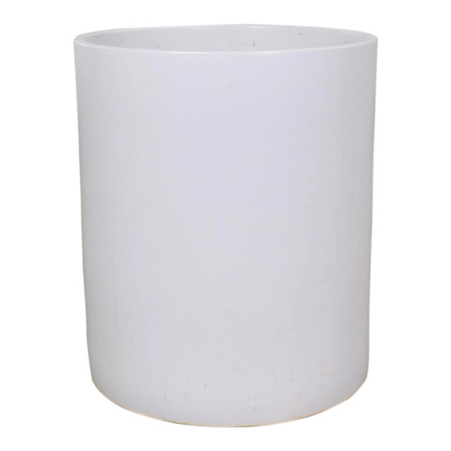 Vintage Mid Century Modern Flower Pot by Architectural Pottery White Cylindrical Extra Large For Sale