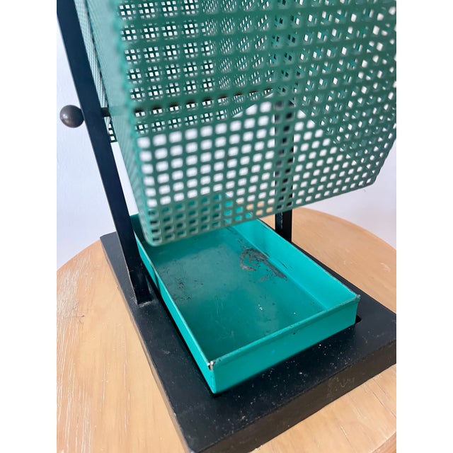 Vintage Green and Black Metal Umbrella Stand, 1950s For Sale - Image 9 of 12