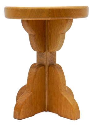 Mid-Century Modern Handmade Beech Stool, France, 1960s