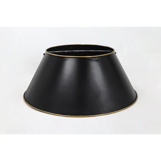 Vintage Black Stroke Gold Edge Metal Shade For Sale In New York - Image 6 of 7