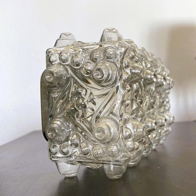 Rectangular Clear Bubble Glass Wall Light, 1970s For Sale - Image 9 of 12