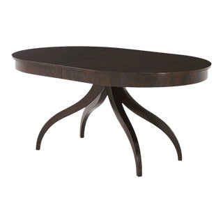 Theodore Alexander Mahogany Metro Newman II Dining Table W/Self Storing Leaf For Sale