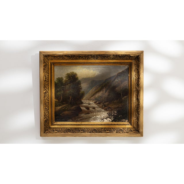 Green 19th Century France Green Canvas Painting For Sale - Image 8 of 15