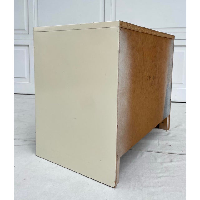 1960's White Faux Bamboo 2-Drawer Nightstand For Sale - Image 11 of 11