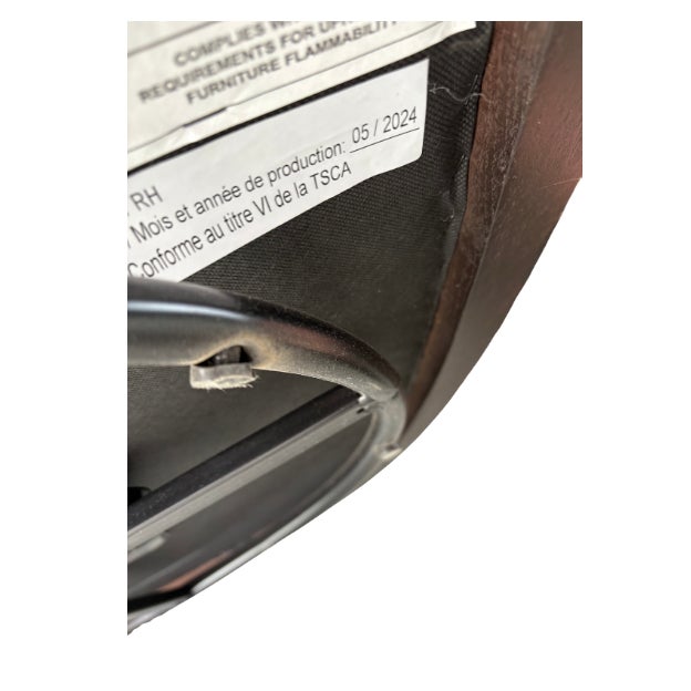 Restoration Hardware Rh Dixon Swivel Chair – Brushed Brown Oak & Fog Performance Velvet For Sale - Image 9 of 10