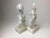 Pair of Carved Alabaster Garnitures with Birds and Grapes. Each stands 12 1/4" tall by 4 3/4" wide by 3 1/4" deep. Overall...