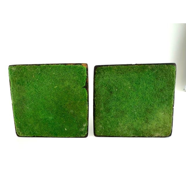 1960s Mid-Century Faceted Wood & Inlaid Metal Candlesticks, Geometric Modernist Form, a Pair For Sale - Image 9 of 9