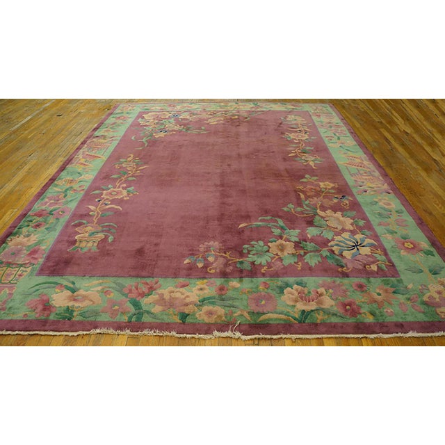 Chinese - Art Deco rug, measures: 8'9" x 11'4". Antique Art Deco Room Size Wool Other Rug, Circa Date: 1920s. This...