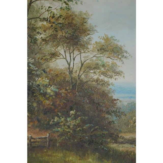 1980s Framed Oil on Canvas Landscape Tree Painting For Sale - Image 4 of 9