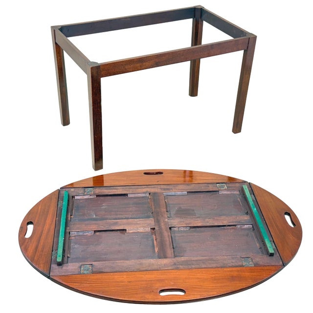 Late 18th Century Oval Mahogany Butler's Tray on Stand, 1790s For Sale - Image 5 of 15